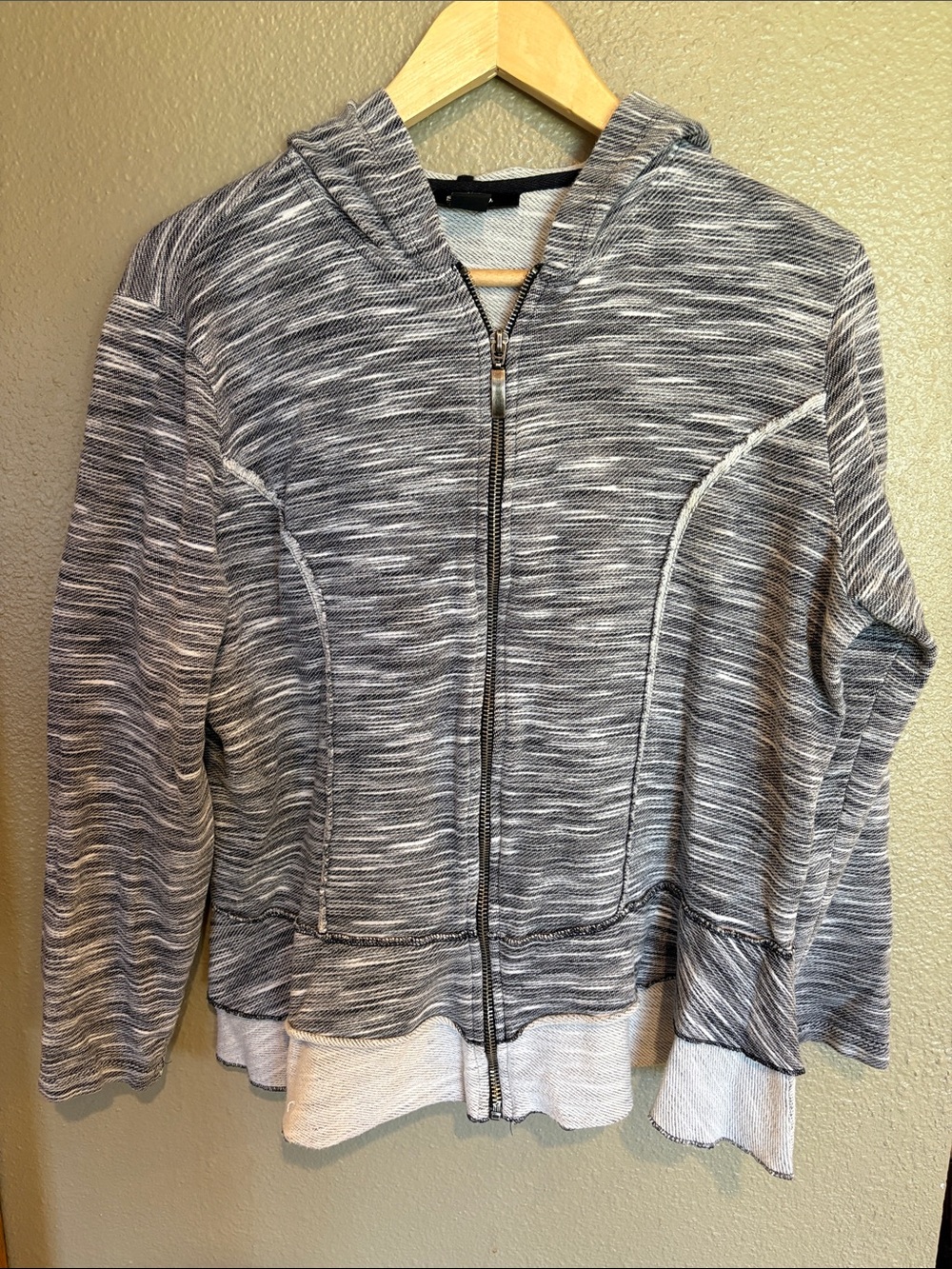 Style & Co. Heathered Gray Hooded Zip-Up Jacket